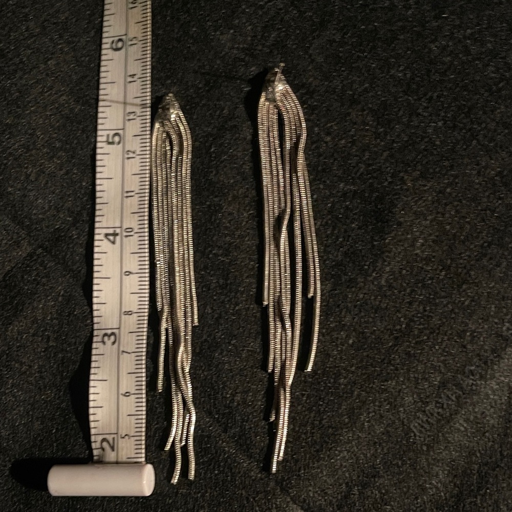 Silver Multi-Chain Dangle Earrings